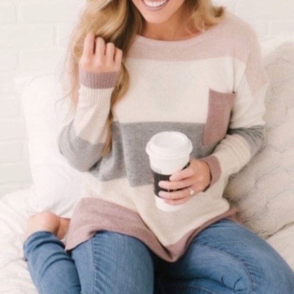 BellanBlue Sweaters - #48 Cozy Color Block Sweater Top